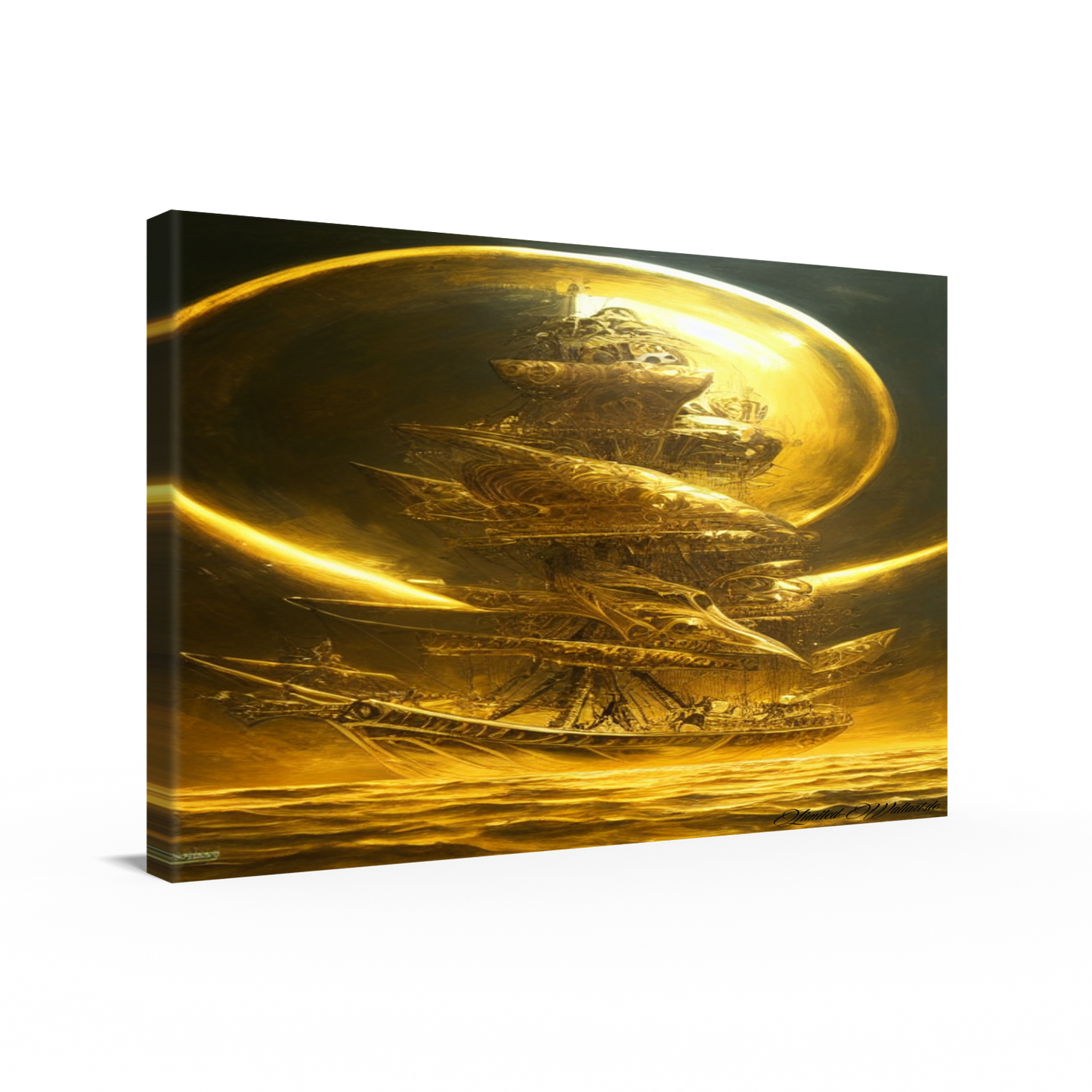 Golden Ship Canvas 120x80 cm